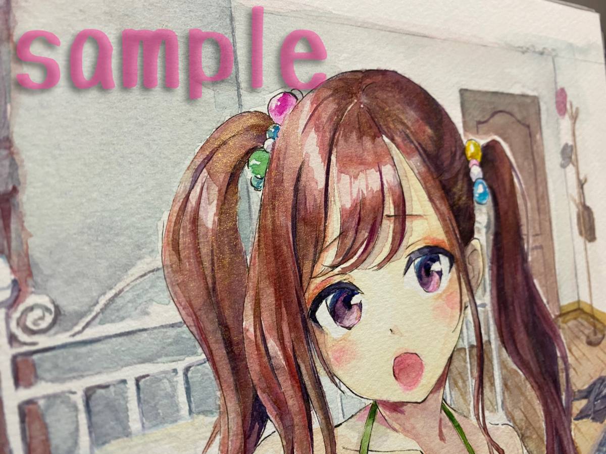 手描きイラスト いちご柄水着の女の子 オリジナル アナログ 水彩 手描きイラスト 売買されたオークション情報 Yahooの商品情報をアーカイブ公開 オークファン Aucfan Com