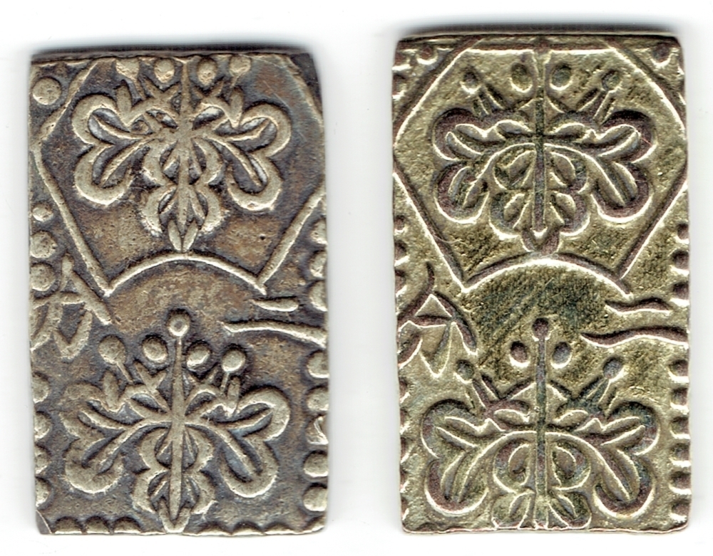 1円～ おたからや☆C1028-39 本物保証☆明治二分判金 計2枚 古銭