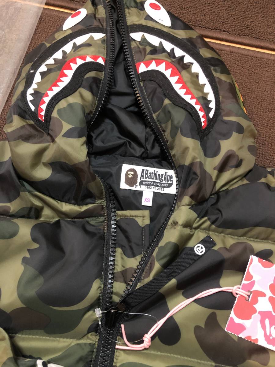 A BATHING APE 1ST CAMO SHARK LONG HOODIE シャーク ダウンコート 