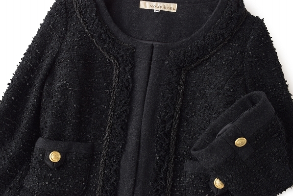 美品☆厳選☆VousEtesヴゼット4.6万☆38size/9号☆ジャケット黒