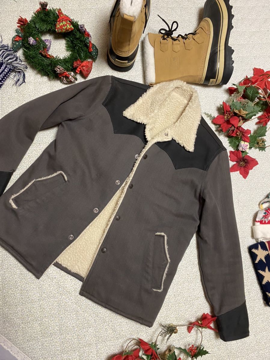 限定SALE，大得価 日本製 THE FLAT HEAD フラットヘッド DOBBY RANCH COAT ドビーランチコート 裏ウール100%ボア ジャケット size38 グレー 商品(ジャケット、上着)｜売買されたオークション情報、yahooの商品情報をアーカ ジャケット、上着