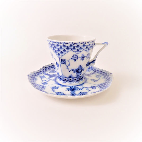 ロイヤルコペンハーゲン ブルーフルーテッドフルレース カップ＆ソーサー 1客 コーヒー 顔付 SC881L