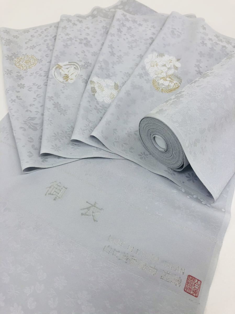 山口美術織物謹製 付け下げ 皇華お印文 御衣 反物 正絹 蕎麦切色 ,山口