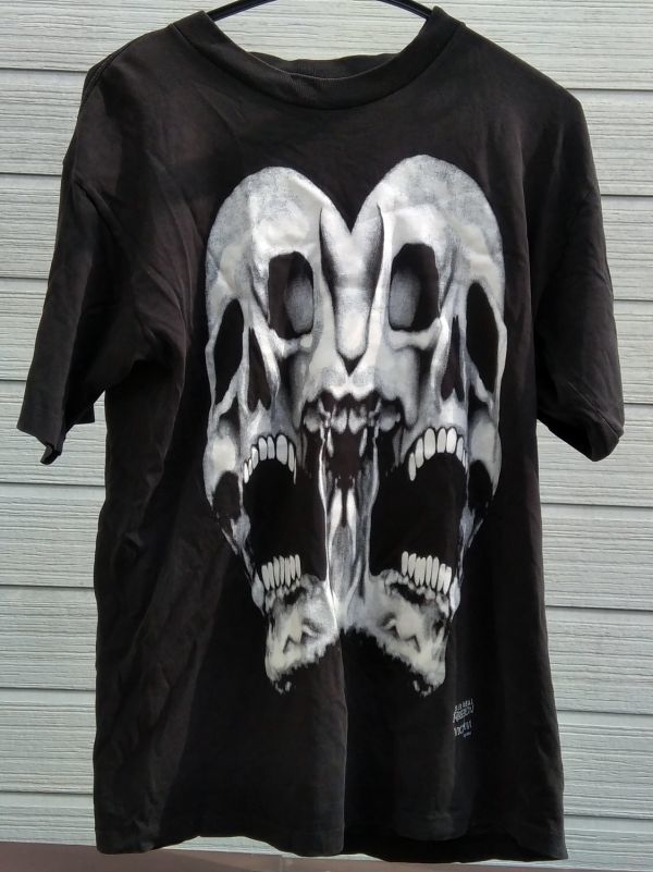 ☆ビンテージ☆【SIR REAL FASHION VICTIM スカルTシャツ黒M】1994 