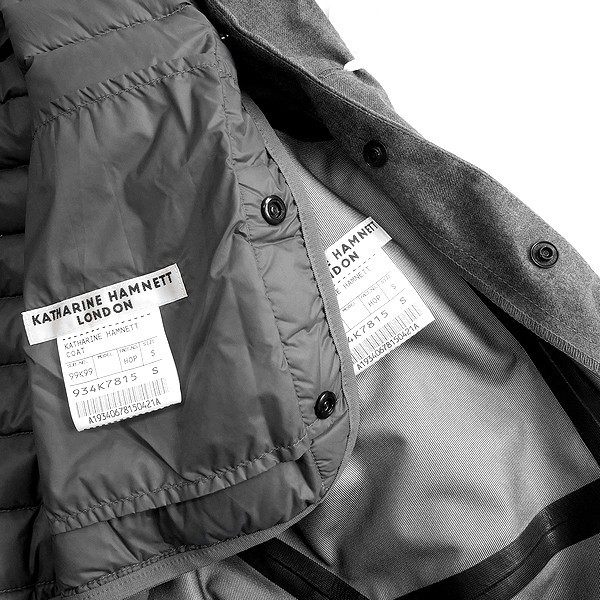 KATHARINE HAMNETT LONDON キャサリンハムネット 定価7.4万 3層ボンディング ダウンライナー付き ロングコート S 灰 7815▲047▼are1501e KATHARINE HAMNETT キャサリンハムネット ABOUT ロンドンの人気シリーズがアップデート 二