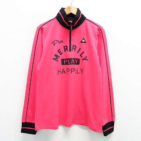 新作入荷，送料無料 Lecoq golf ルコックゴルフ ハーフジップハイネック長袖Tシャツ ピンク系 LL 240001458692 ゴルフウェア レディース(ルコック)｜売買されたオークション情報、yahooの商品情報をアーカイブ公開 - オ シャツ
