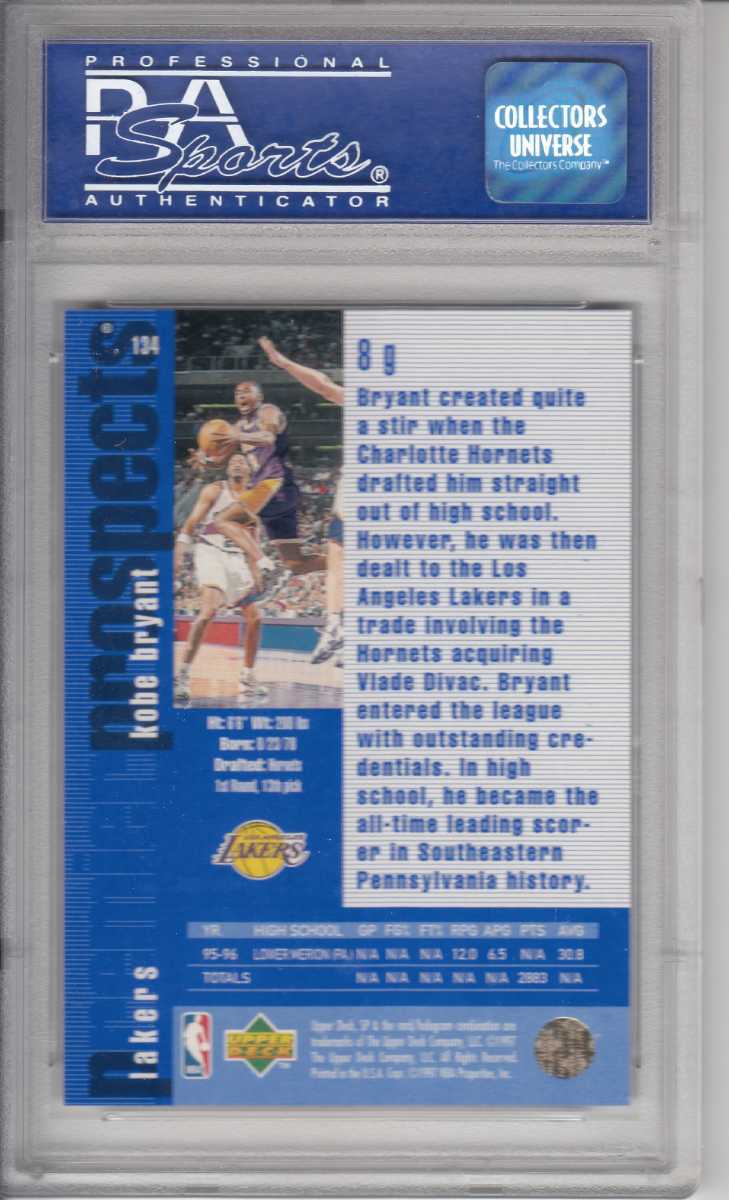 クリスマス特価】PSA 8 96-97 SP Kobe Bryant #134 NM-MT RC Rookie