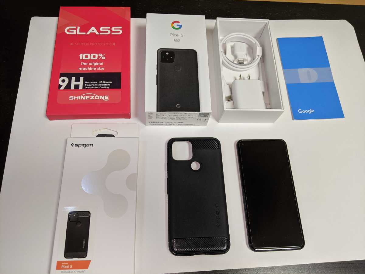 【美品】Google Pixel5 SIMフリー ストア購入品 spigenケース＆ガラスフィルム付 グーグル ピクセル　Pixel4 Pixel3【送料無料】_1
