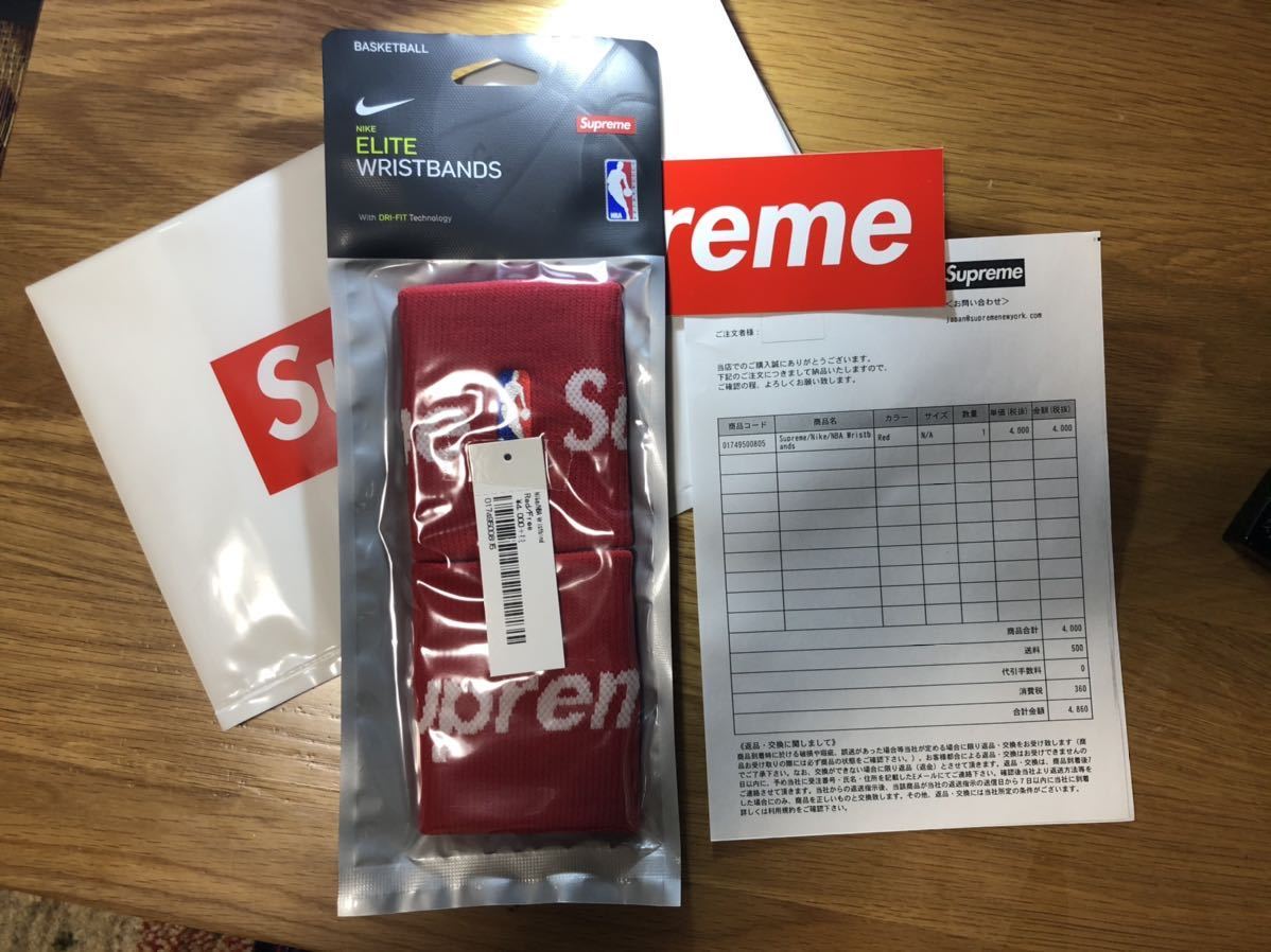 赤)Supreme Nike NBA Wristbands リストバンド Supreme NBA Nike Red