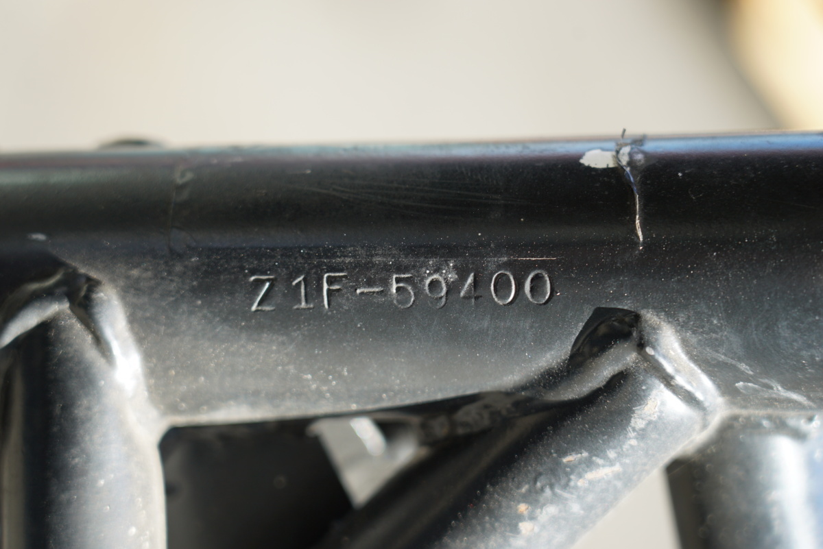 確認用＊ zx－12r F6/66/257 カワサキZ1フレーム 書類付きフレーム Z1/Z2/KZ/MK2