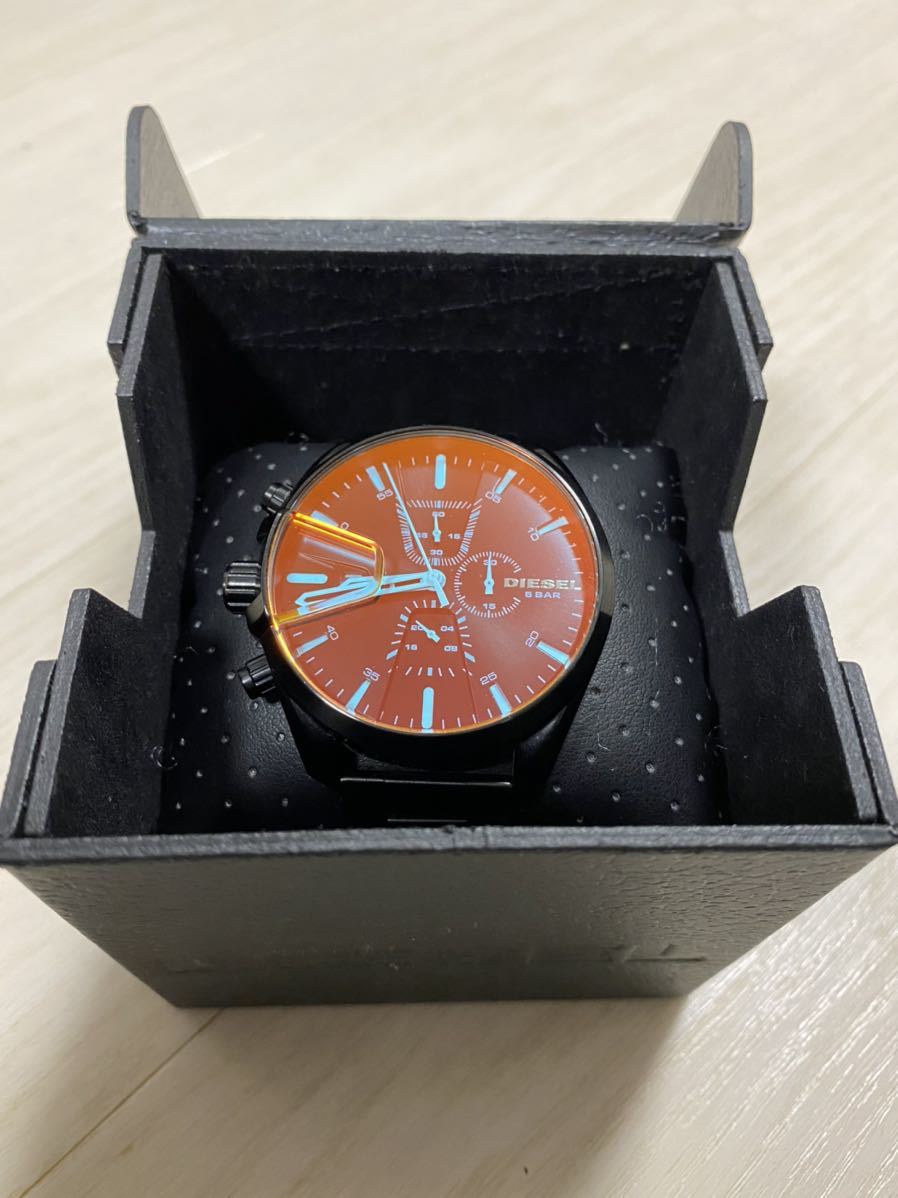 DIESEL 時計 黒 BLACK 偏光ガラス DZ4489 ディーゼル クロノグラフ