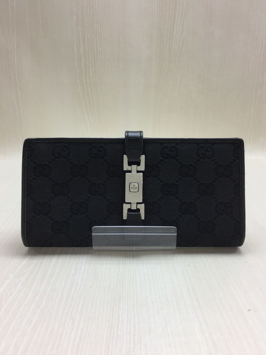 GUCCI◇長財布/ジャッキー GGキャンバス/BLK/総柄/05479