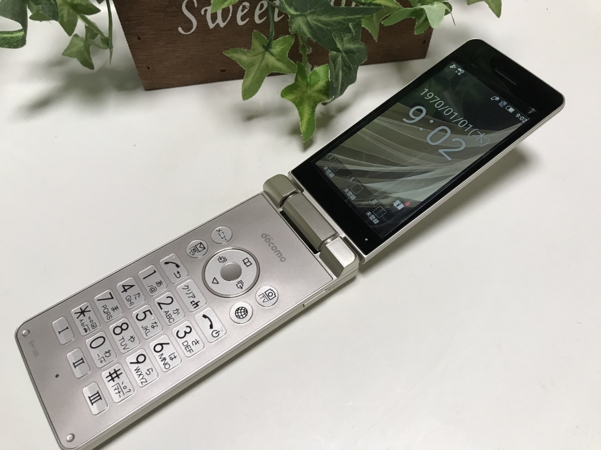 送料無料】ほぼ未使用 AQUOS ケータイ SH-02L docomo SIMロック解除 