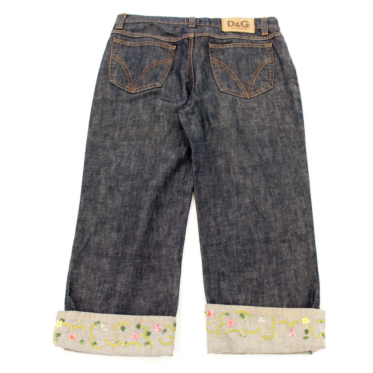 訳あり◇D&G ドルチェ＆ガッバーナ 裾刺繍デニムパンツ サイズ28/42 