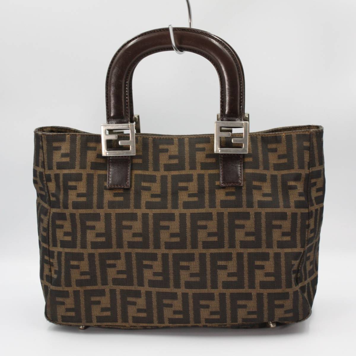 H 1円スタート FENDI フェンディ トートバッグ ズッカ柄 ダーク 