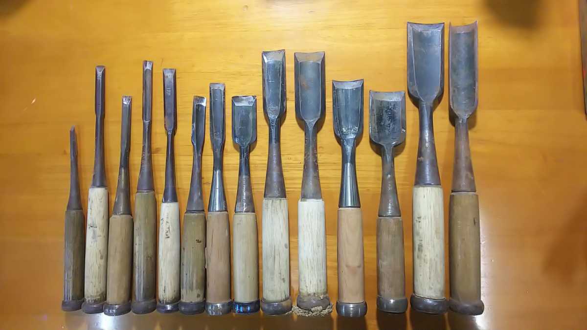 ノミ、メーカーバラバラ外丸14本 : 外丸鑿 | ノミ 切削工具(カンナ