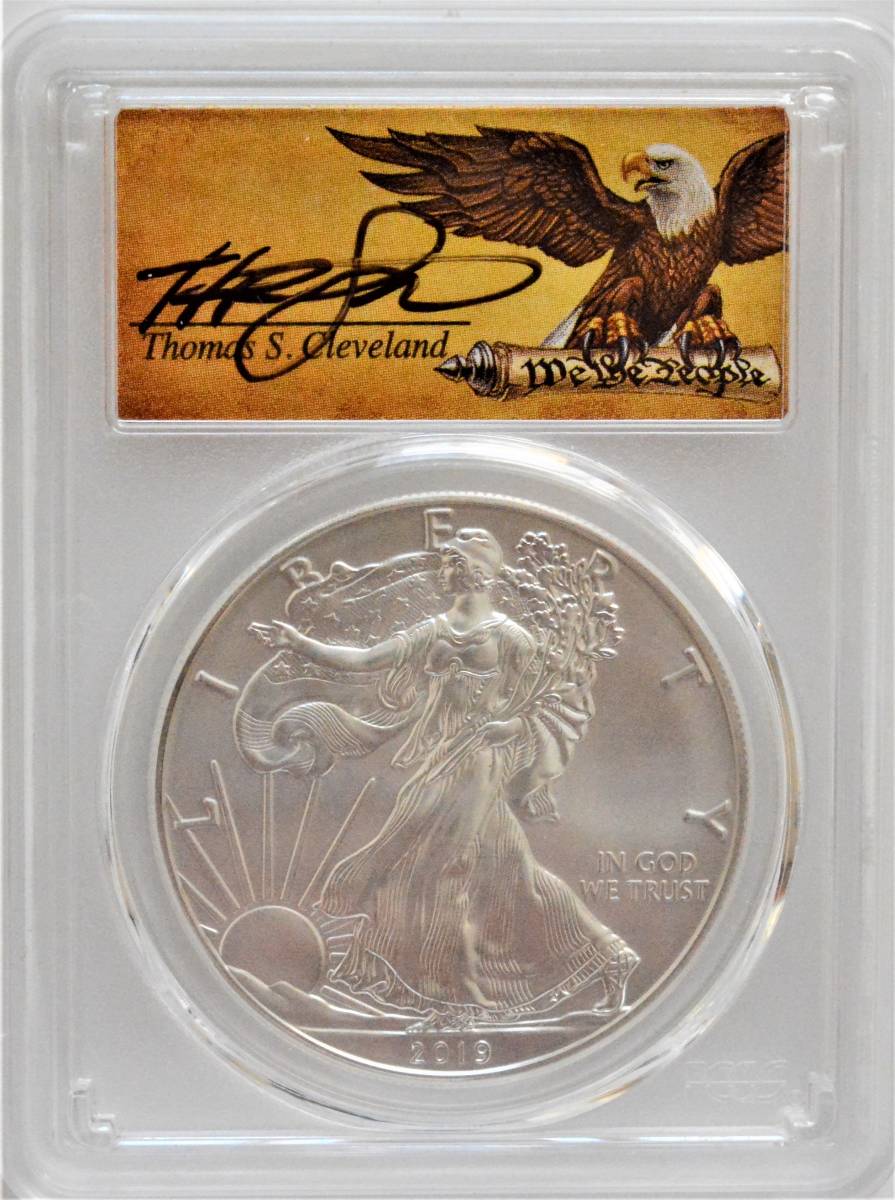 イーグル銀貨 PCGS MS70 FIRST DAY OF ISSUEサイン入り
