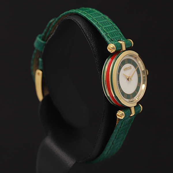 1円○正規良品○箱あり【GUCCI/グッチ】稼働品 QZ ローマン文字