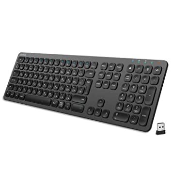 ステンレス ワイヤレスキーボード無線（2.4GHz）超薄型フルサイズキーボード テンキー付きコンピューター/デスク