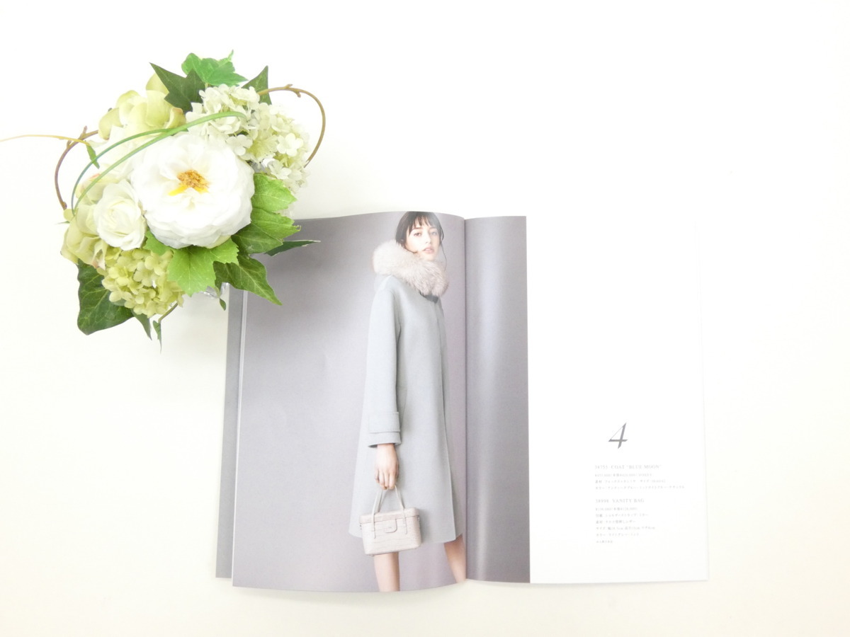 FOXEY コート ブルームーン 38 アンティークブルー カシミヤダブル  