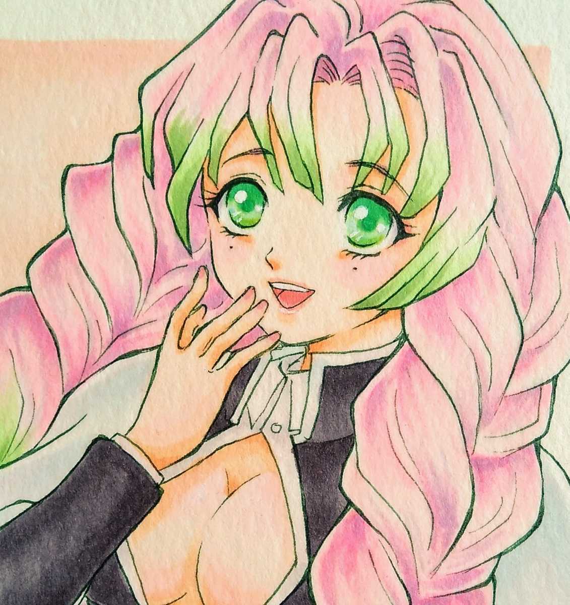 手描きイラスト 鬼滅の刃 甘露寺蜜璃 かんろじみつり 手描きイラスト 売買されたオークション情報 Yahooの商品情報をアーカイブ公開 オークファン Aucfan Com