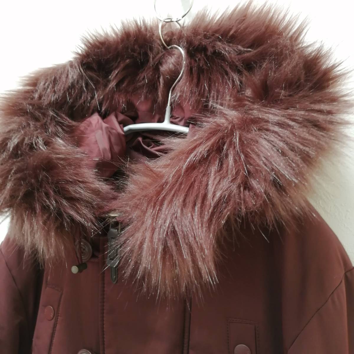 SLY/スライ/N3B/long hooded warm casual cotton jacket /ファー付き  