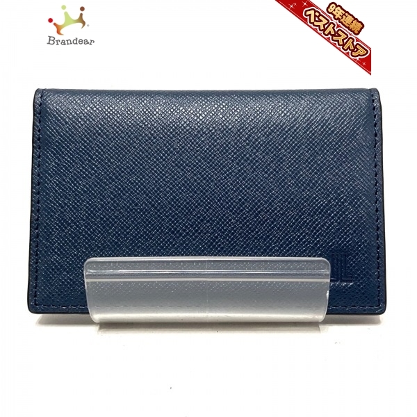 ランバンコレクション LANVIN COLLECTION 名刺入れ - レザー ネイビー 美品 財布