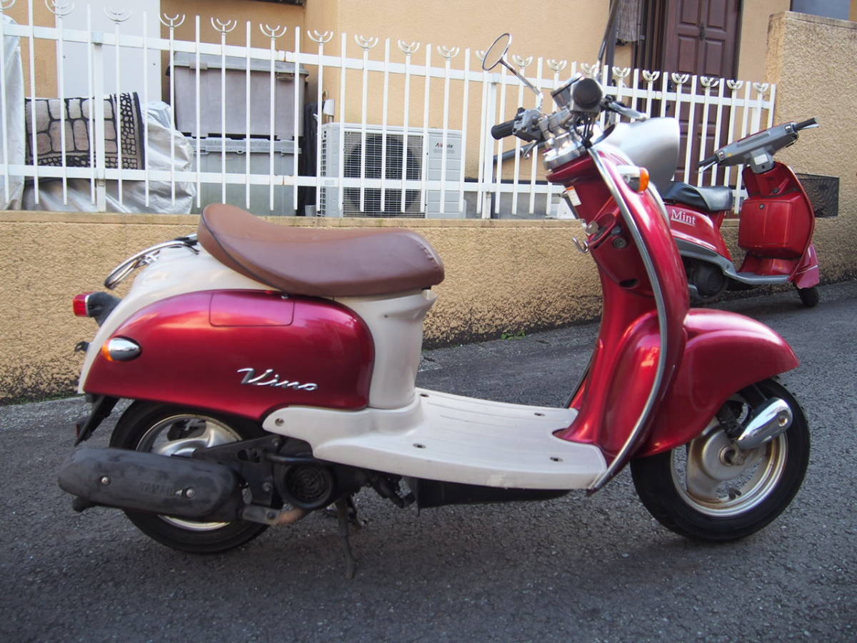 最安値，セール ヤマハ Vino ビーノ 実働車 ワインレッド 2スト50cc