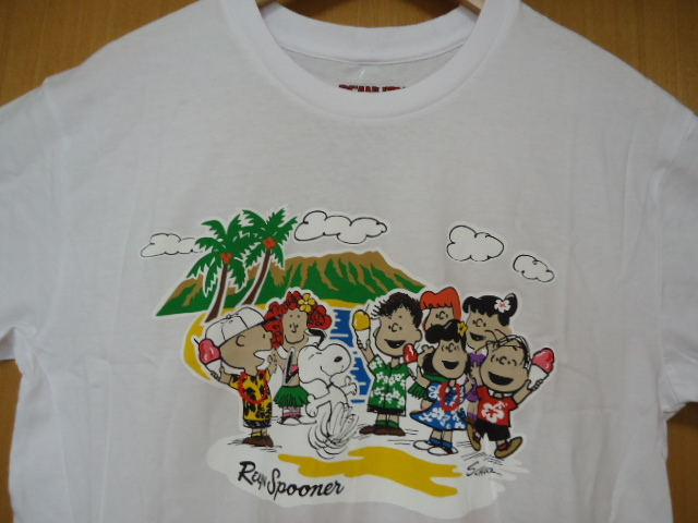 値下げ　ハワイ　reyn spooner　レインスプーナー　ピーナッツ　スヌーピー　コラボ　Ｔシャツ　白色　Ｍ　新品　未使用品