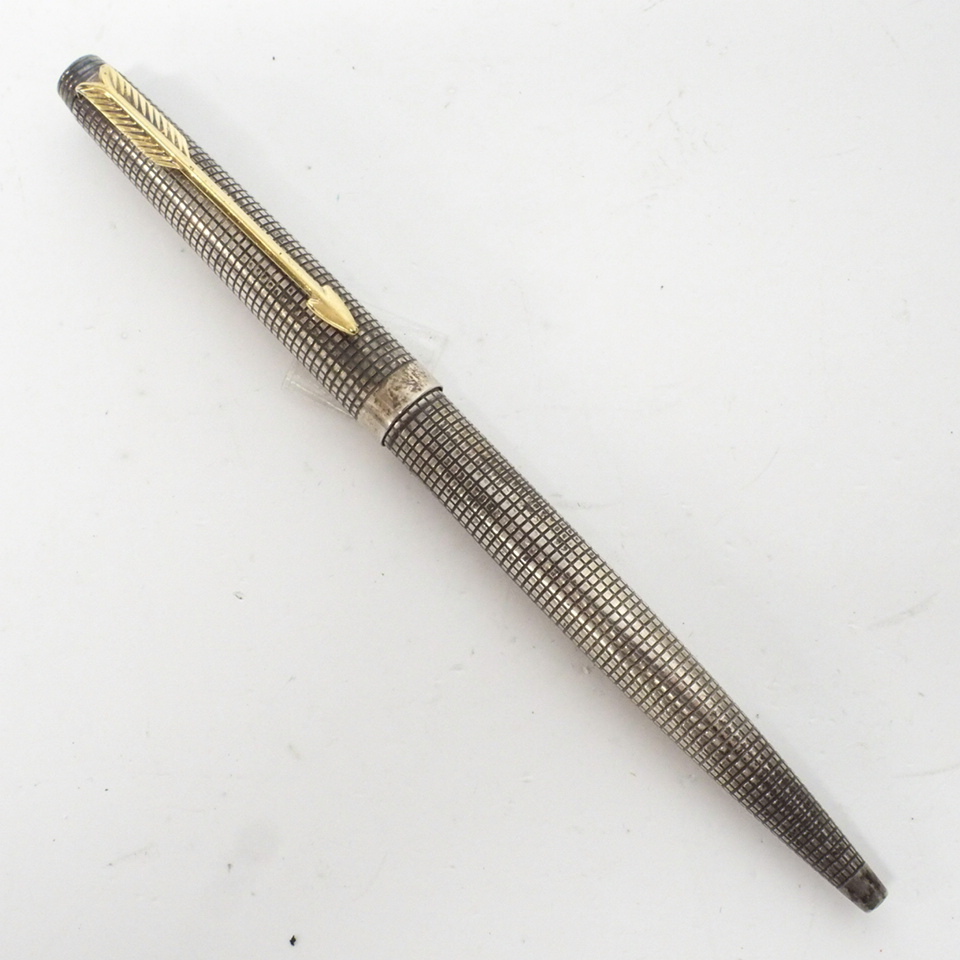 【人気SALE，お得】 ②パーカー PARKER ボールペン STERLING CAP&BARREL U.S.A. スターリングシルバー ノック式 格子柄 筆記用具 インク切れ 現状品 f002(パーカー)｜売買されたオークション情報、yahooの商品情報をアー パーカー