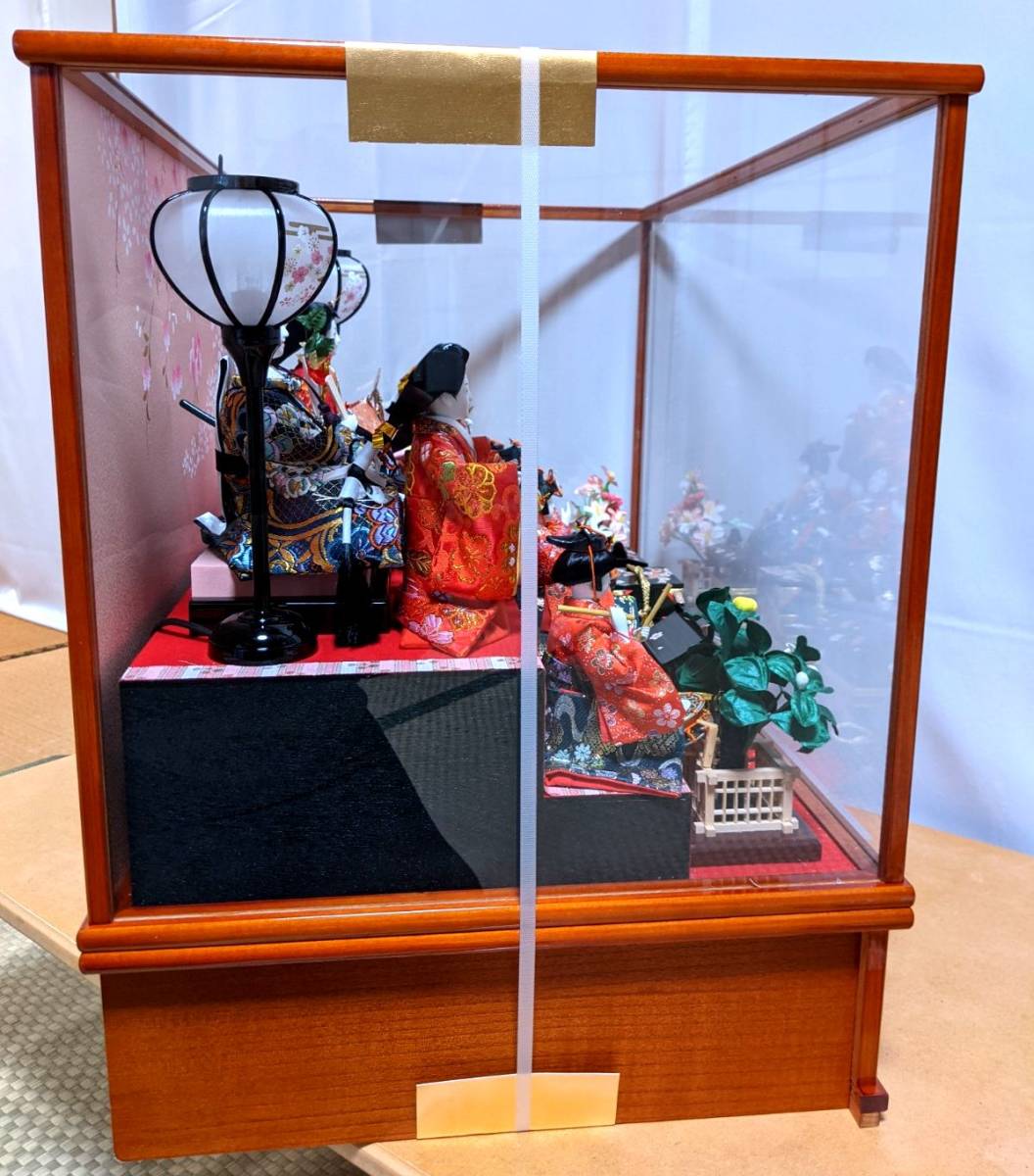 未使用】ひな人形ガラスケースライト付き