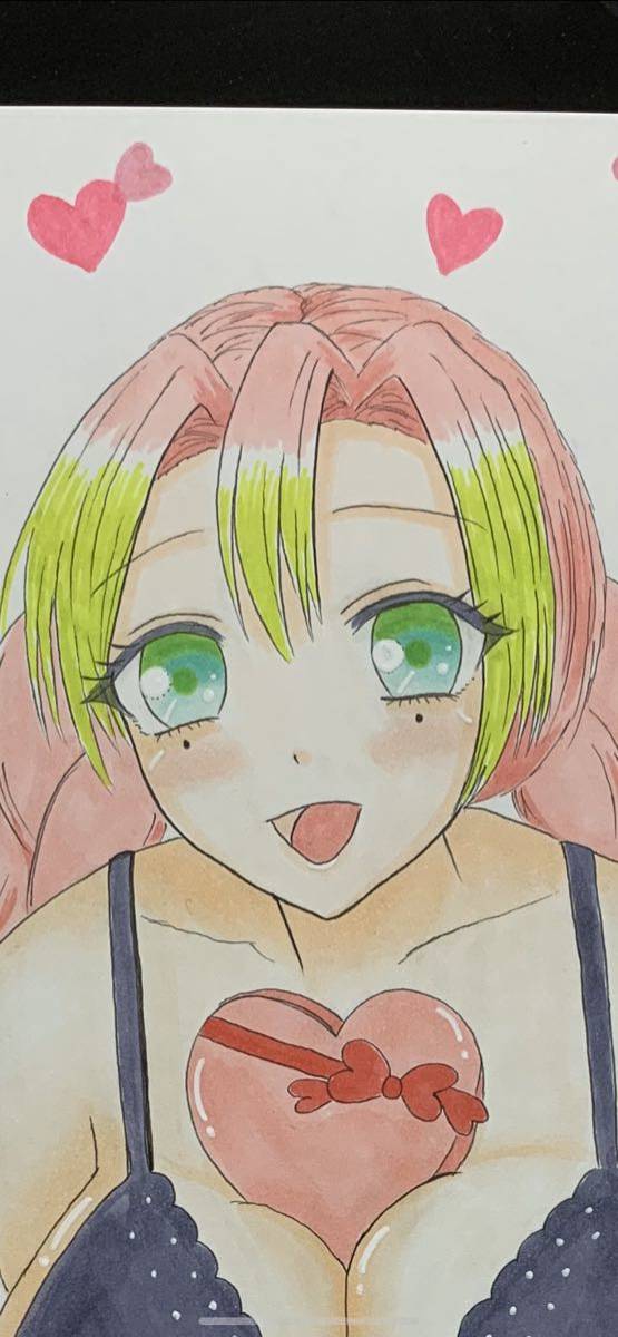 手描きイラスト 鬼滅の刃 甘露寺蜜璃 かんろじみつり バレンタイン 下着 手描きイラスト 売買されたオークション情報 Yahooの商品情報をアーカイブ公開 オークファン Aucfan Com