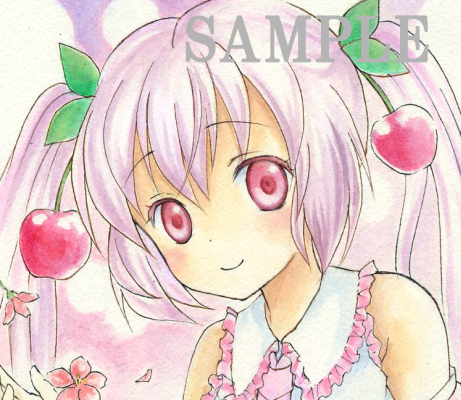 最先端 手描きイラスト 桜ミク アート 写真