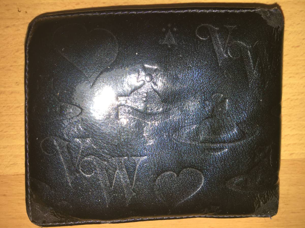 ヴィヴィアンウエストウッド（Vivienne Westwood)　２つ折り財布　ショップにて購入の本物　ネイビー_2