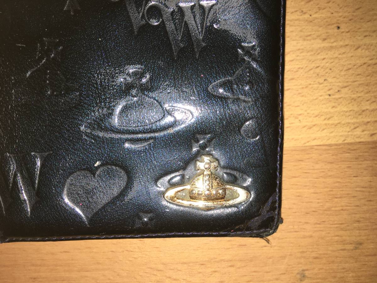 ヴィヴィアンウエストウッド（Vivienne Westwood)　２つ折り財布　ショップにて購入の本物　ネイビー_5
