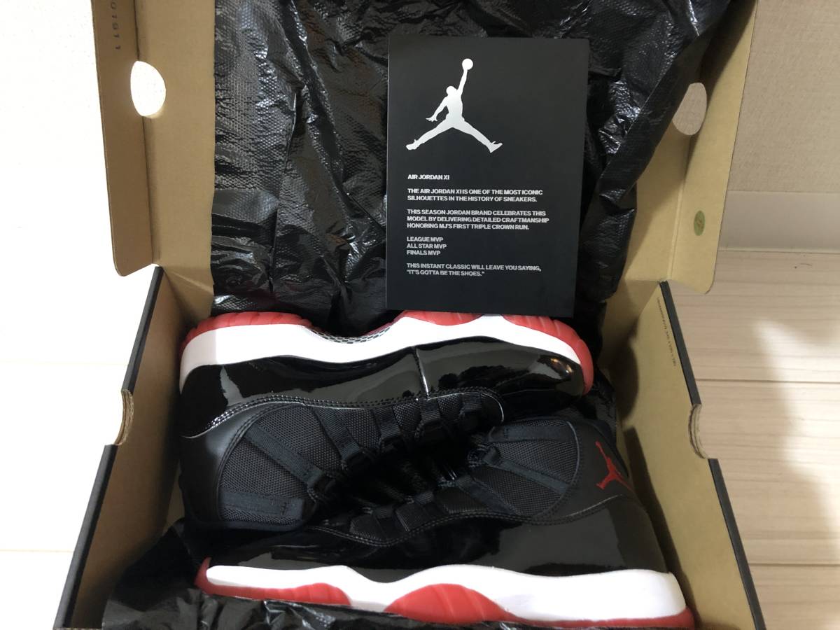 新品 正規品 NIKE AIR JORDAN 11 Bred 28cm 2019 ナイキ ジョーダン レトロ ブレッド BLACK RED