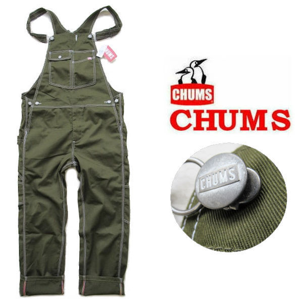 チャムス★CHUMS【オーバーオール・サロペット】All Over The Overall/カーキグリーン/XLサイズ