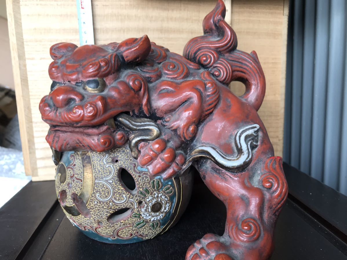 置物 玉乗り獅子 九谷焼 玉獅子 2026年最新Yahoo!オークション 唐獅子