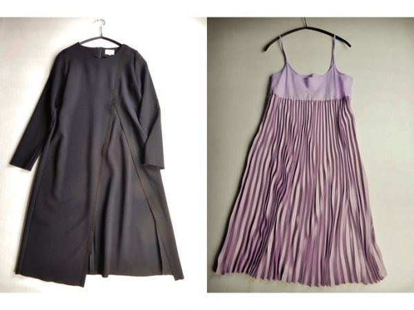 ランバンオンブルー LANVIN en bleu 大人可愛いサイドスリットプリーツ  