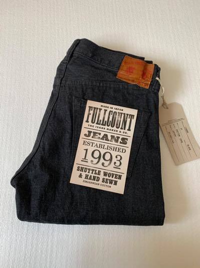 ★FULL COUNT/フルカウント★Slim Straight Black Selvedge Denim・31インチ★新品未使用品