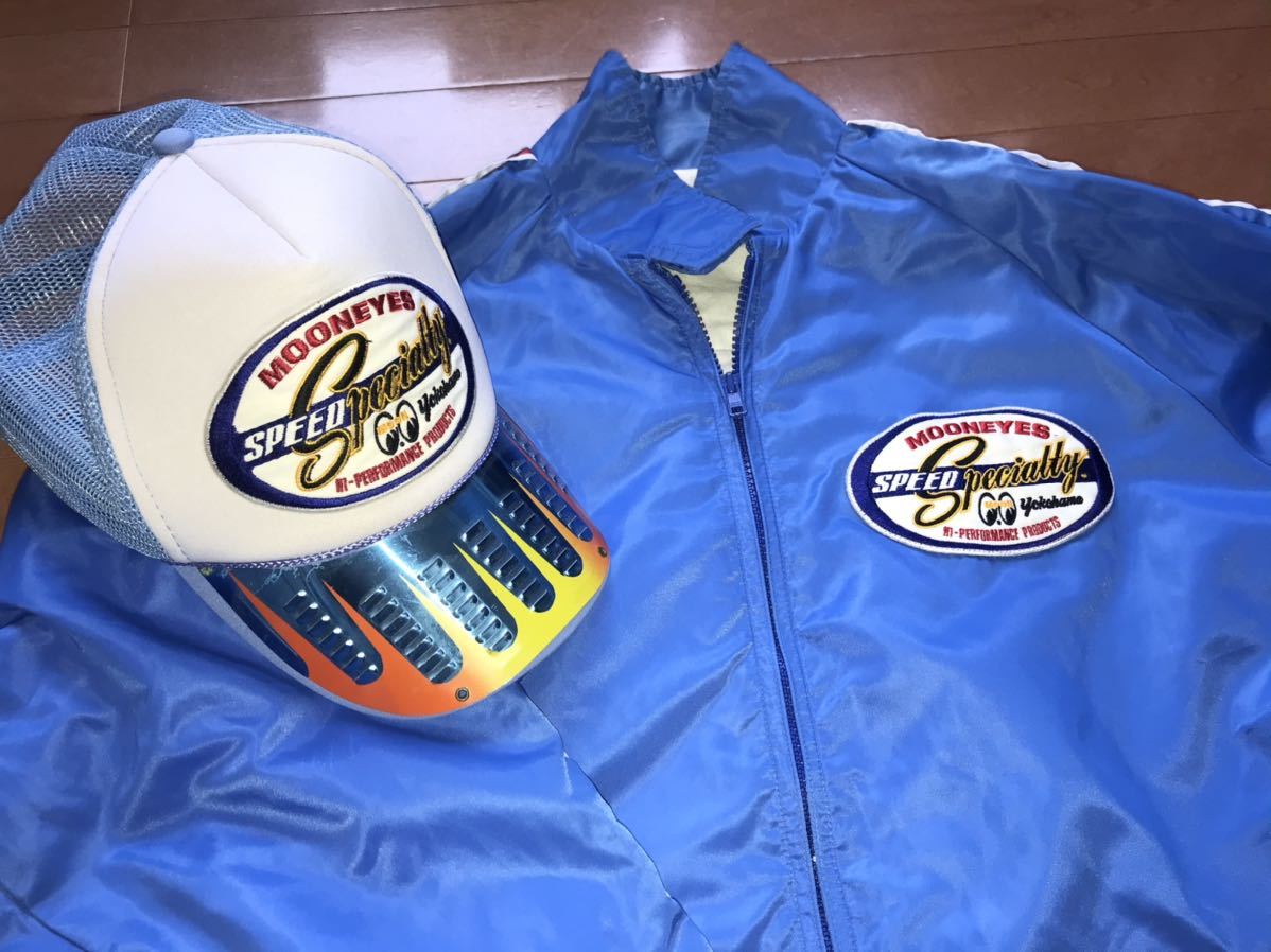 MOONEYES Speed Specialty ナイロンジャケット　ウィンドブレーカー　カスタムキャップ付