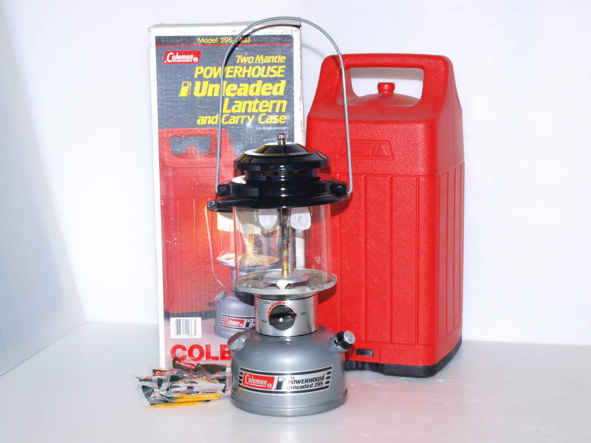 [クイ15]レギュラーガソリンOK 92年制 Coleman コールマン パワーハウス Unleaded 295 ツーマントルランタン ランタンケース付 