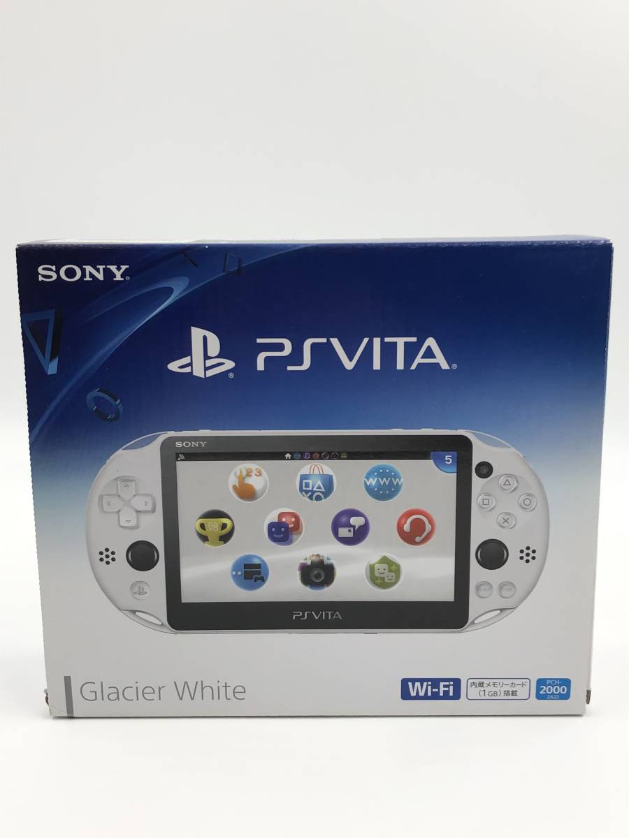【新品同様　完品】　PlayStation Vita Wi-Fiモデル グレイシャー・ホワイト(PCH-2000ZA22)　画面、背面パッド部に傷なし　動作保証あり