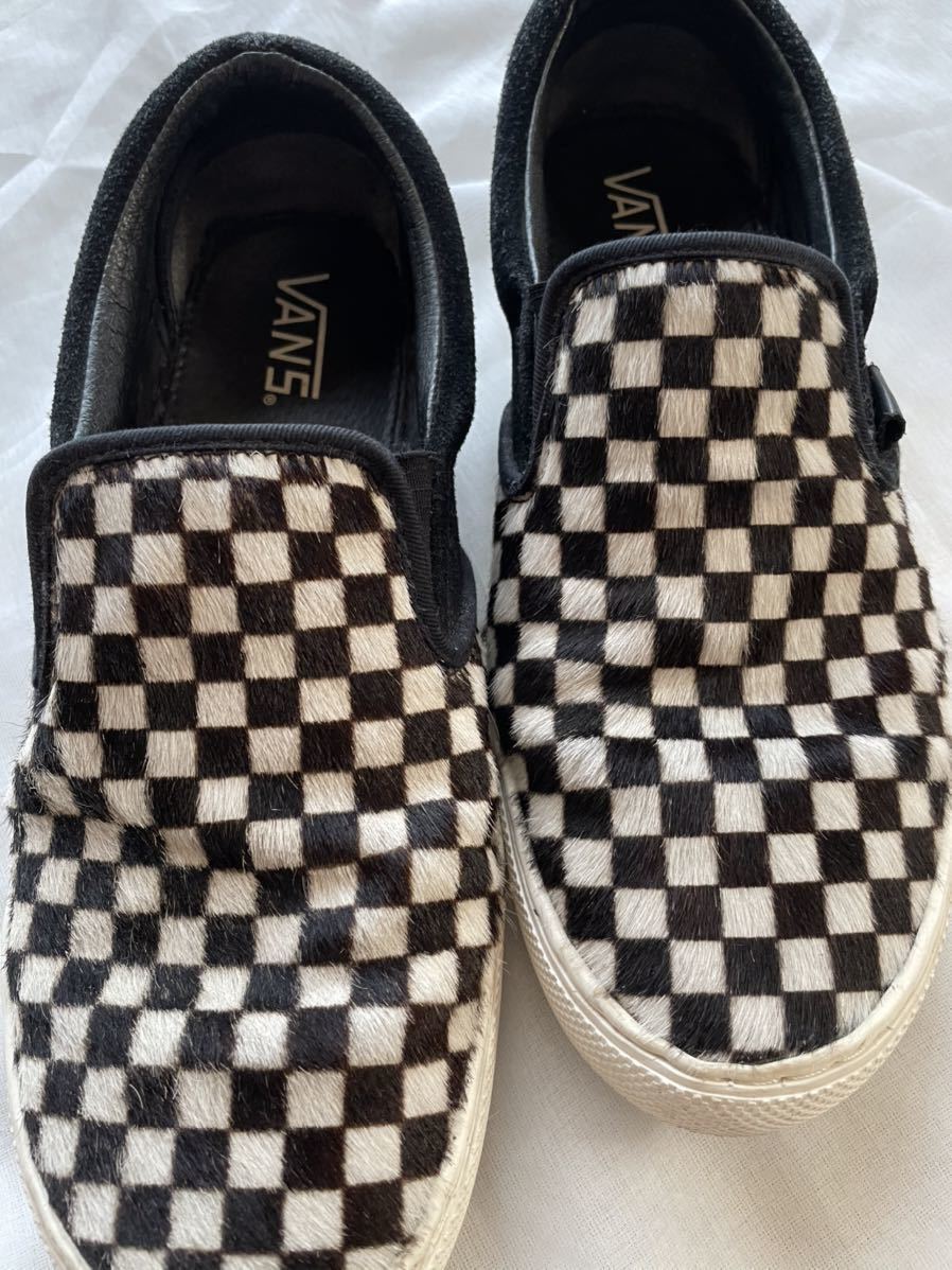 即完売 VANS vault USA企画 スリッポン ハラコレザー チェッカー(27.0 