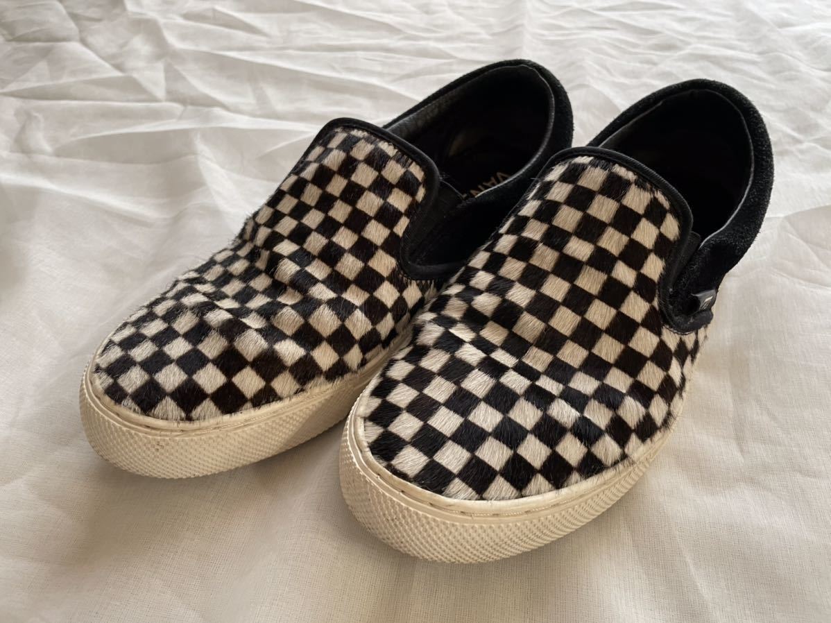 即完売 VANS vault USA企画 スリッポン ハラコレザー チェッカー(27.0 