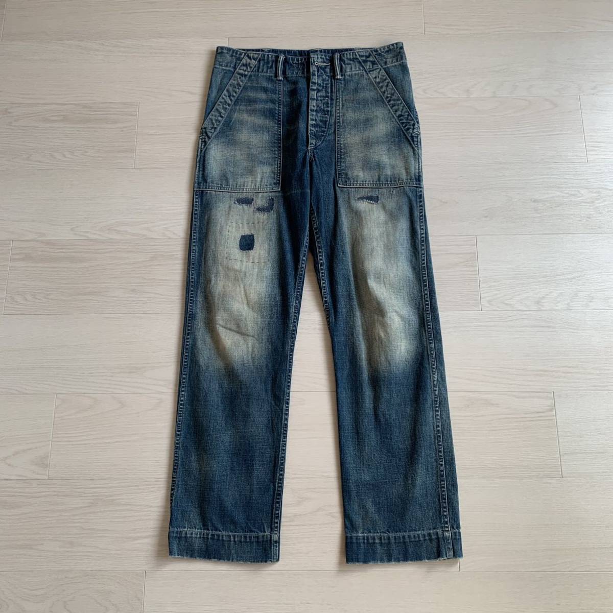 超激得，品質保証 希少 RRL ヴィンテージ加工 デニム ベイカー パンツ 