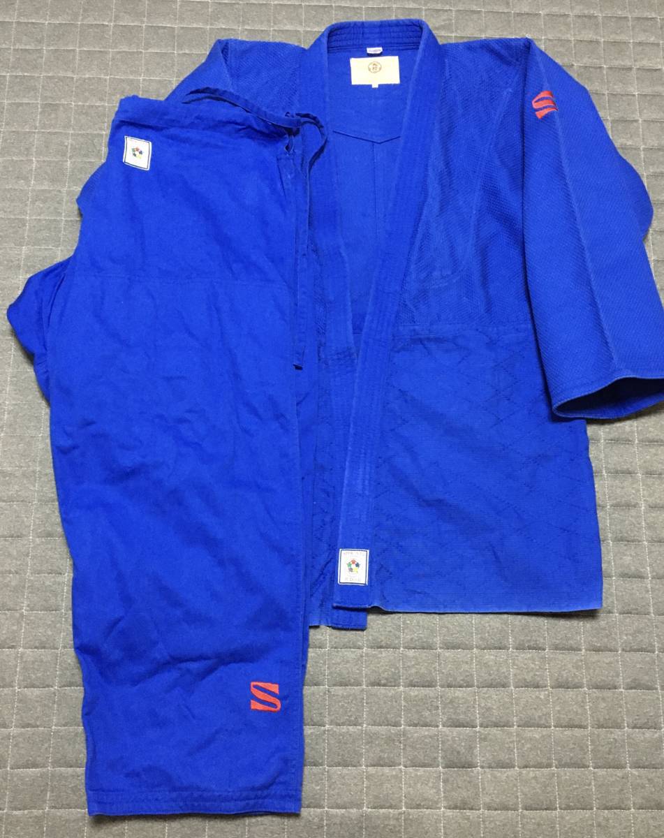 美品 ★ 九櫻 青 ブルー 柔道着 JOSIN 4.5Y 