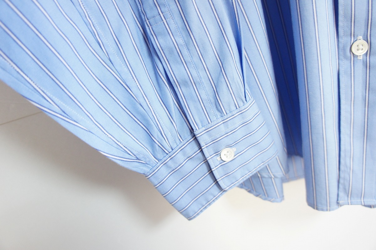 20SS nuterm ニューターム Relaxin Shirt シャツ ストライプ柄 ビッグシルエット オーバーサイズ 003SH-020S ブルー青1003K nuterm ニューターム Relaxin ブルー系 長袖 メンズ