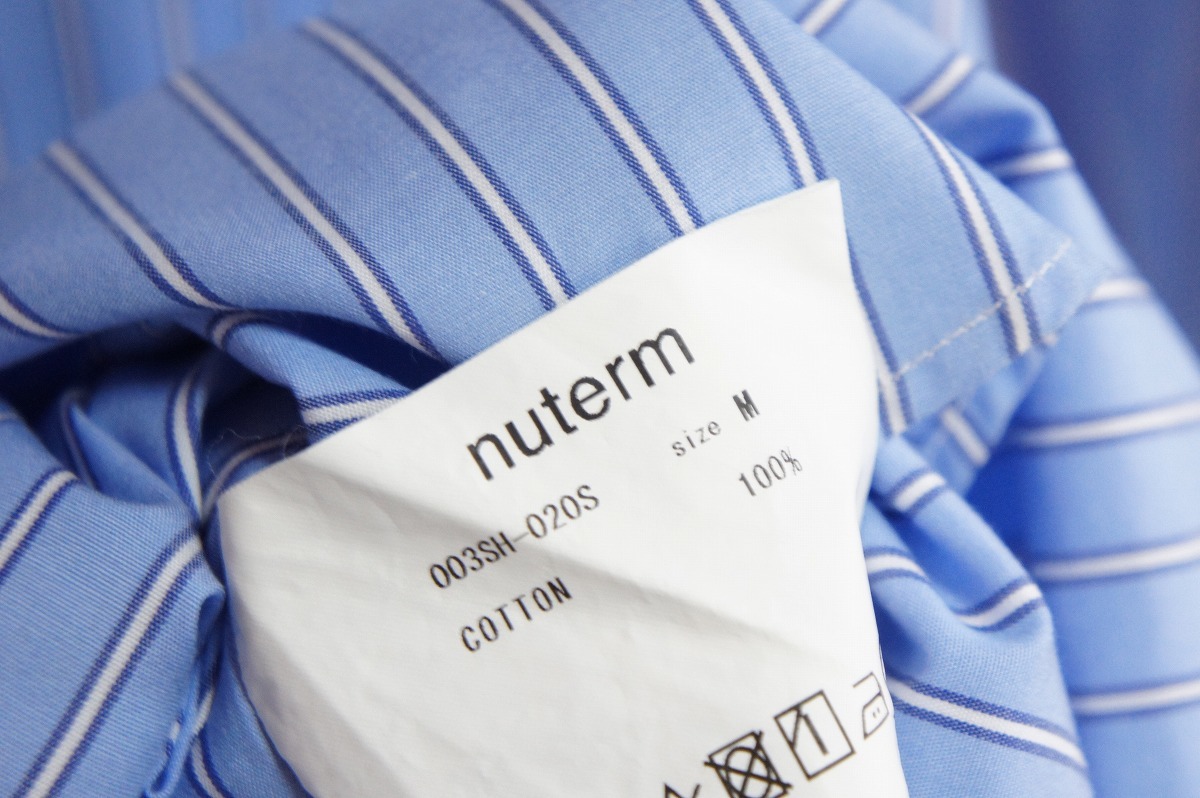 20SS nuterm ニューターム Relaxin Shirt シャツ ストライプ柄 ビッグシルエット オーバーサイズ 003SH-020S ブルー青1003K nuterm ニューターム Relaxin ブルー系 長袖 メンズ