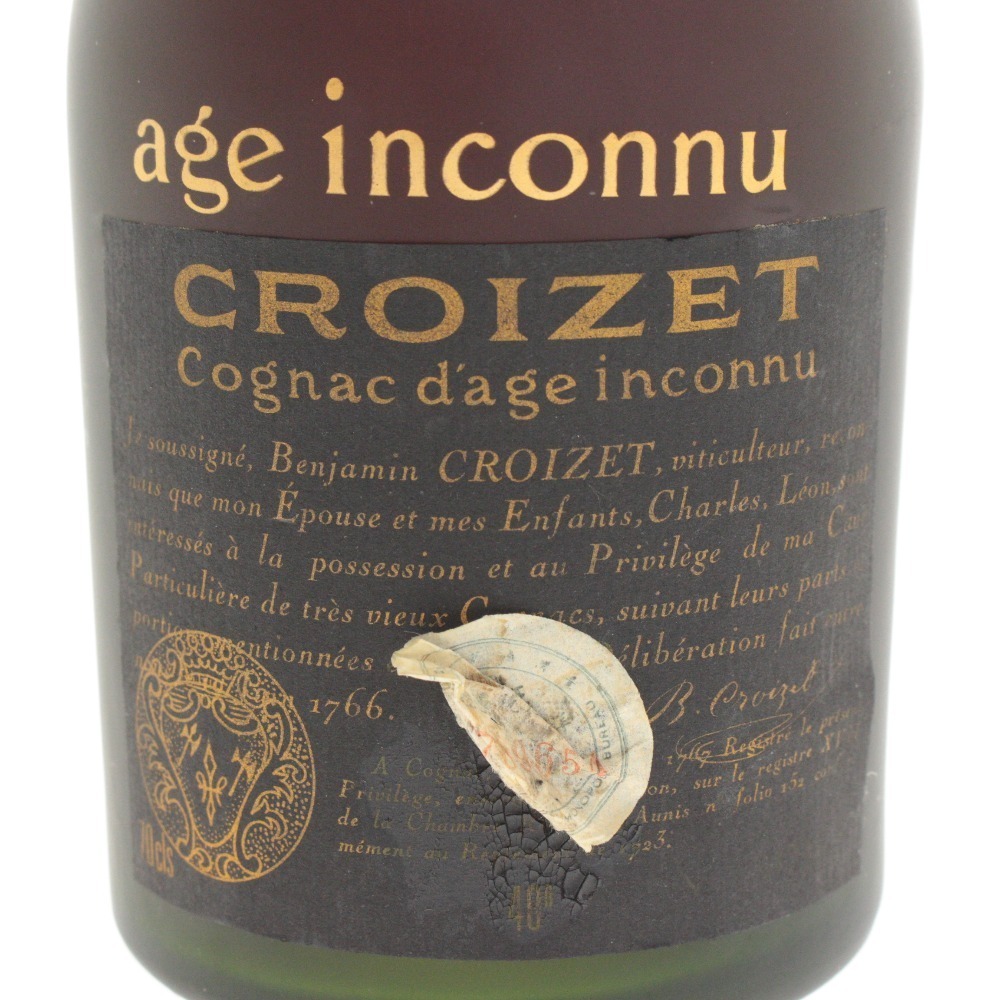 □ 酒 CROIZET AGE INCONNU クロアーゼ アージュ アンコニュ COGNAC